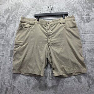Duluth Trading Co Shorts Mens 44 Khaki Flex Dry On The Fly Cargo Outdoor Hiking